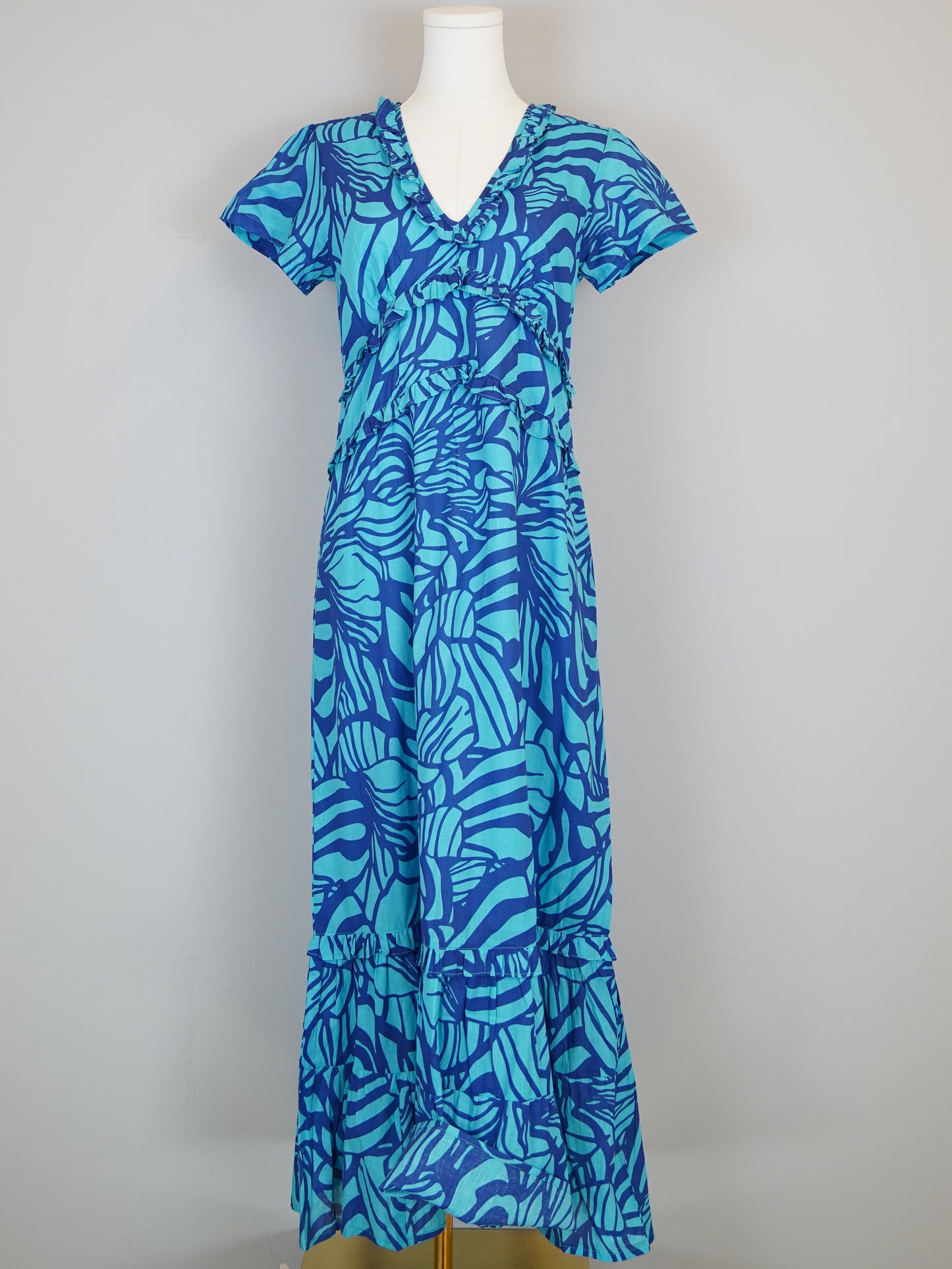 Mallory Maxi Dress - Abstract Floral - Blue