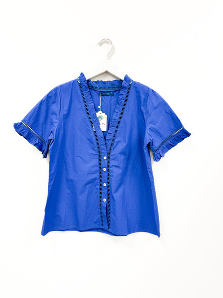 Capri top - Solid Poplin - Cobalt Blue