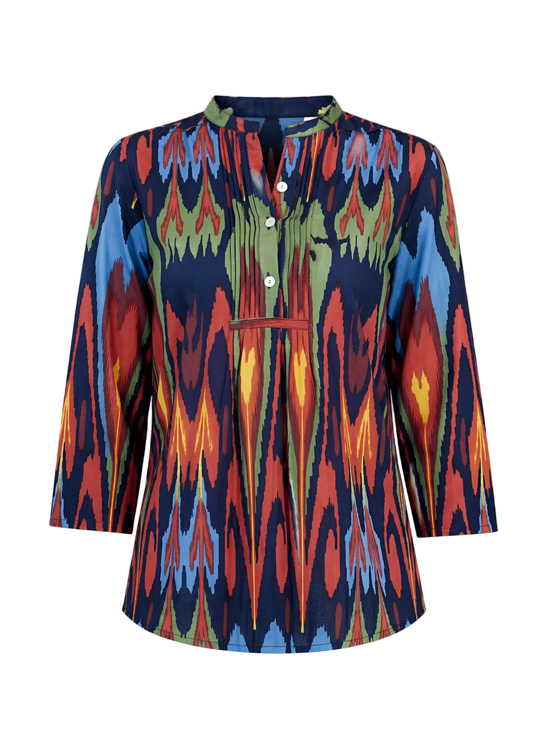 Colorful patterned shirt on a gray background