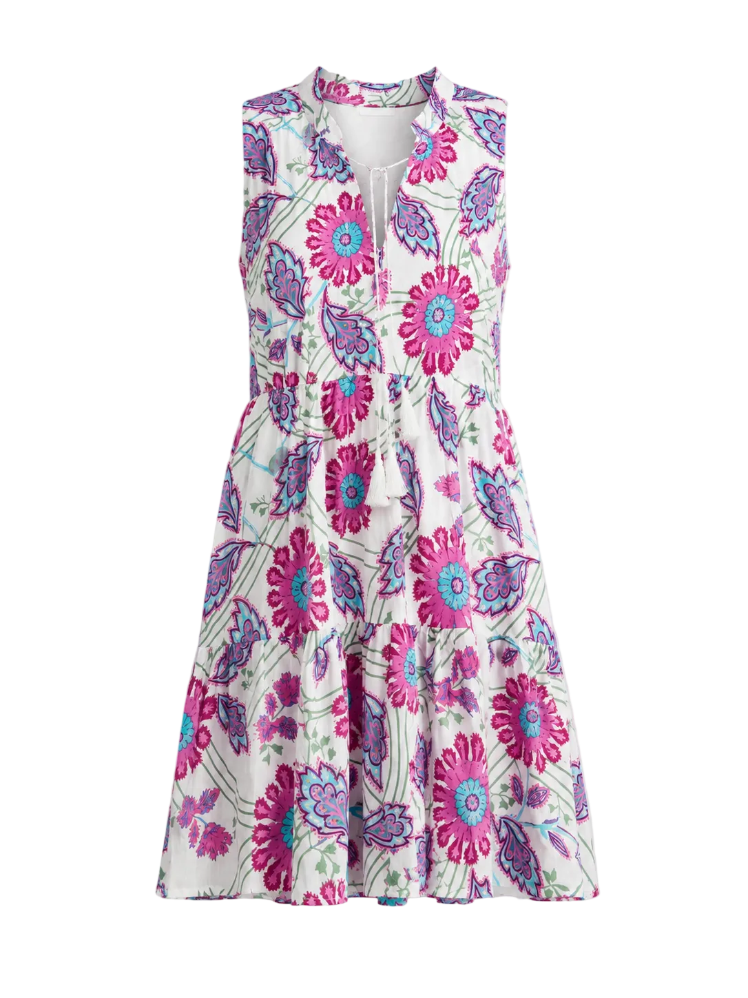 Floral patterned dress on a light gray background