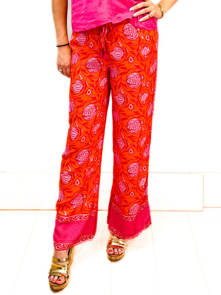 Olivia Pants- Pomegranate- Orange/Pink