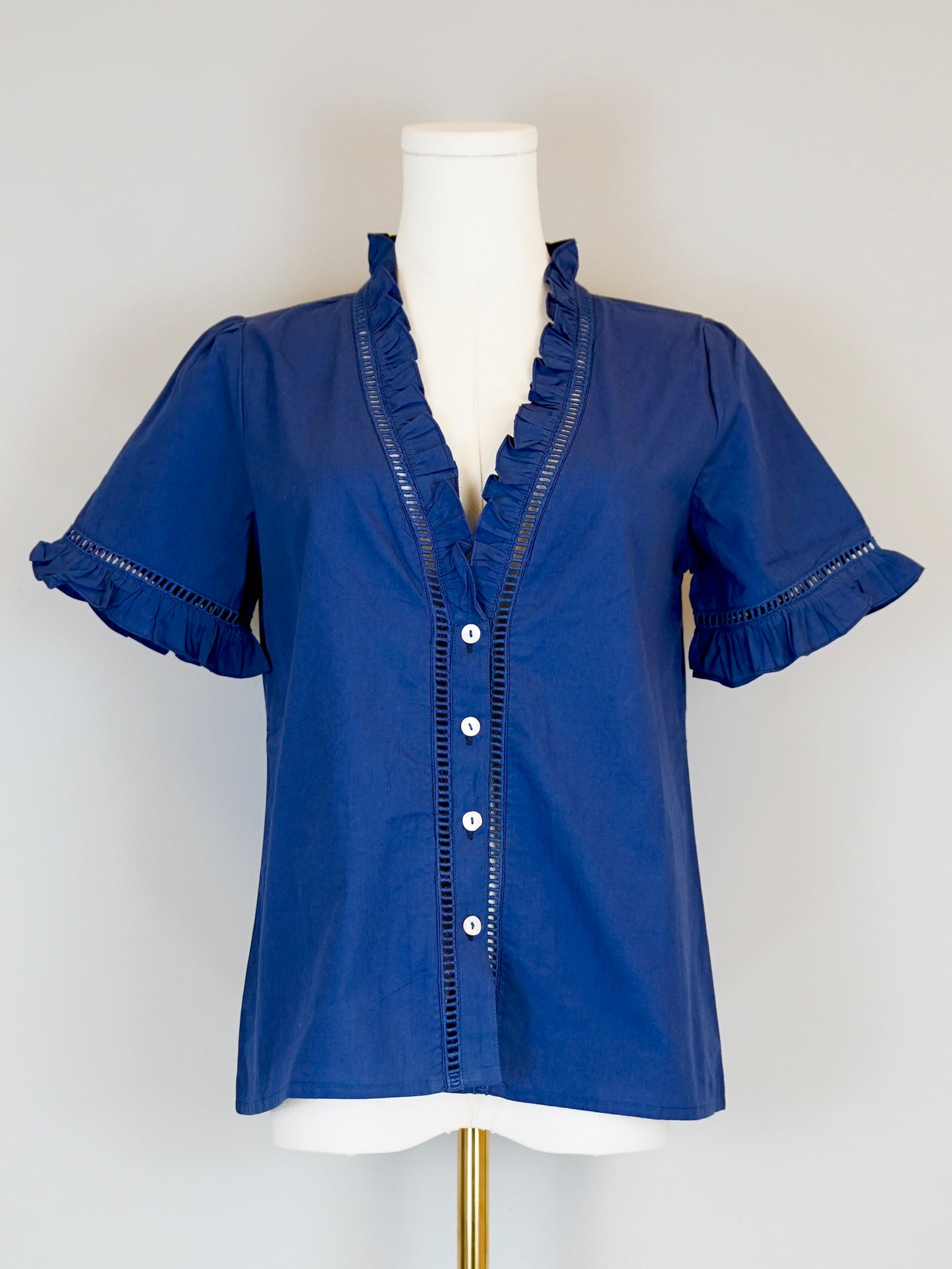 Capri Top - Solid Poplin - Navy Blue