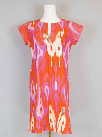Friday Dress - Ikat Chandelier - Orange/Pink