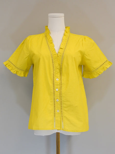 Capri top - Solid Poplin - Chartreuse