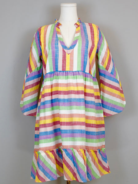 Claythorne Dress- Multi Stripes