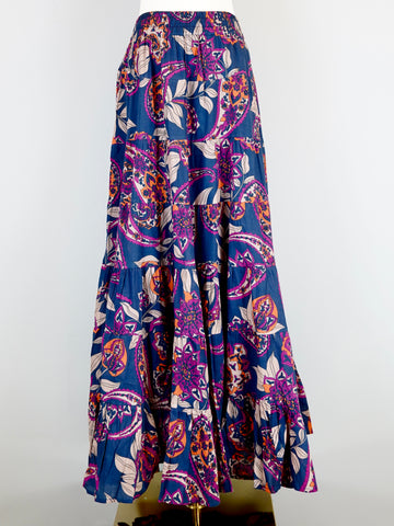 Jaipur Maxi Skirt - Paisley Navy Blue Multi