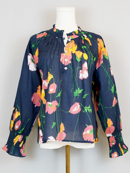 Goodwin Top- Falling Floral- Navy/Multi