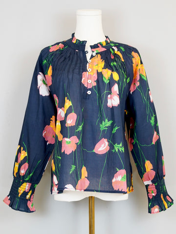 Goodwin Top- Falling Floral- Navy/Multi