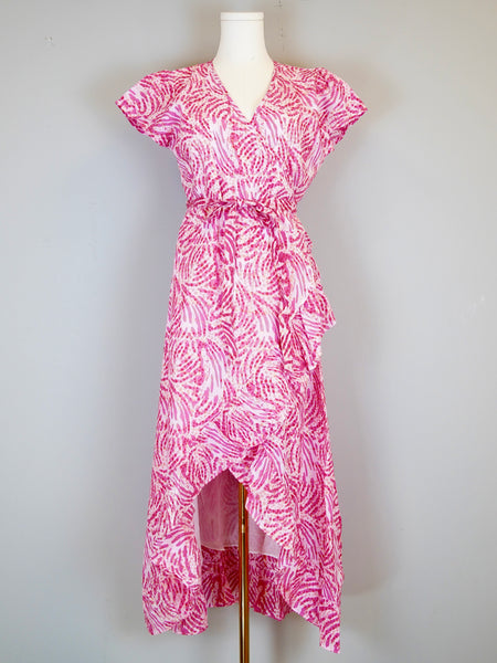 Chloe Wrap Dress - Jungle Dot - Pinks