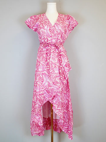 Chloe Wrap Dress - Jungle Dot - Pinks