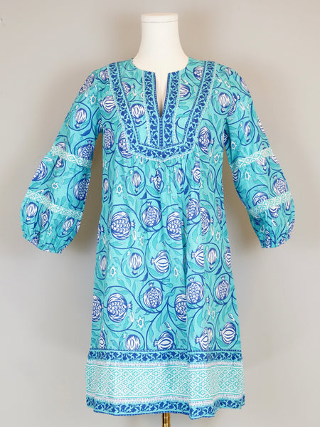 Jordan Dress - Pomegranate-Capri Turquoise