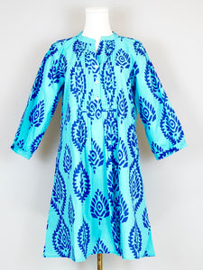 Maye Dress- Batik Leaf- Blues