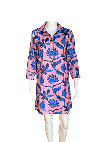 La Jolla Dress - Jungle Vines Pink and Blues