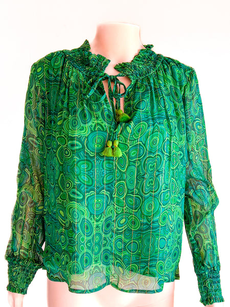 Virginia Top - Malachite Green and Gold