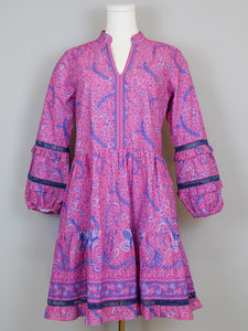 Alison Longsleeve Dress - Effervescent Paisley - Pink/Blue