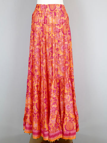 Jaipur Maxi Dress- Floral Block- Orange/Pinks