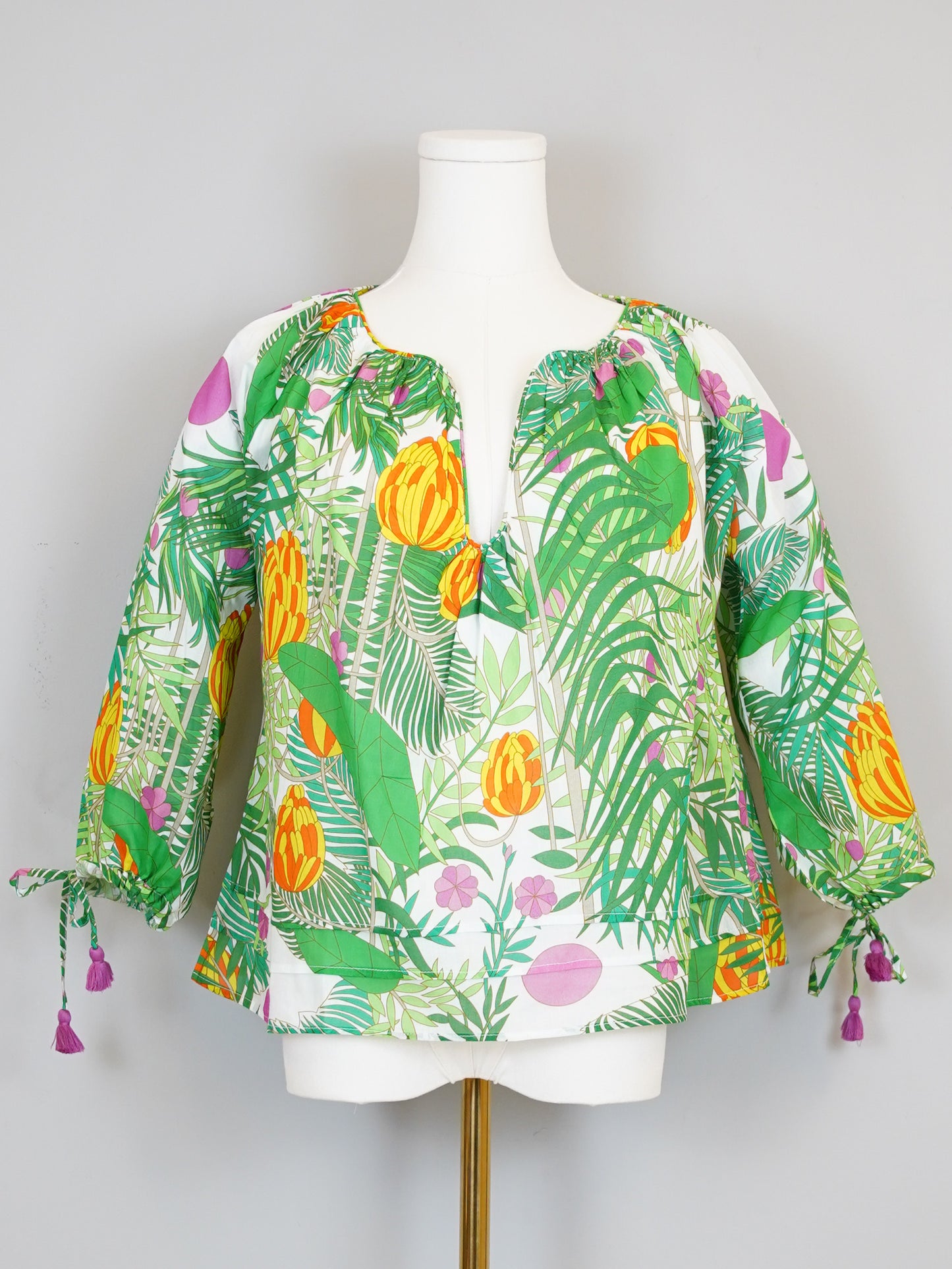 Cloud Tunic Top - Banana Jungle - White