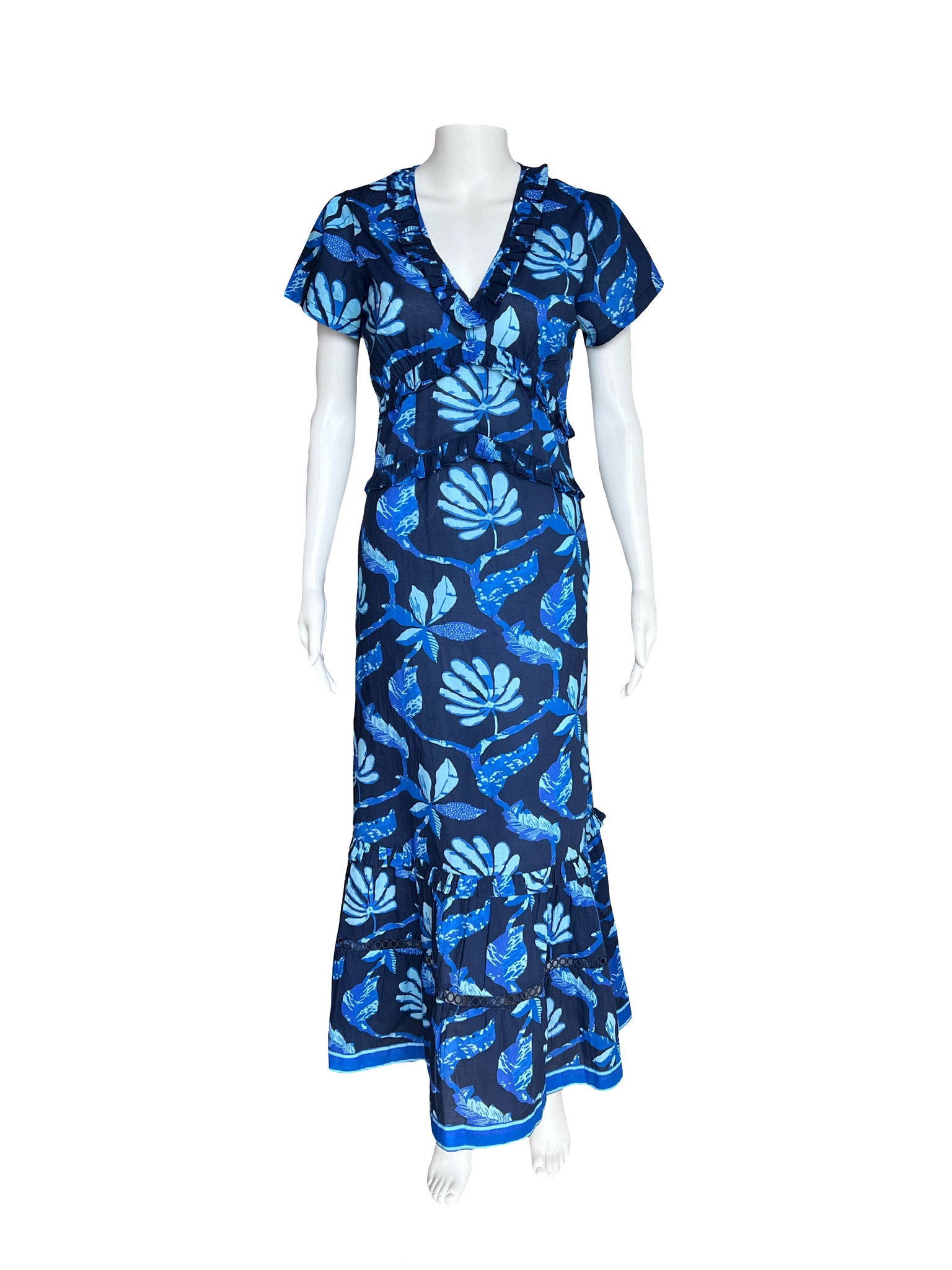 Mallory Maxi Dress - Jungle Vines - Navy & The Blues