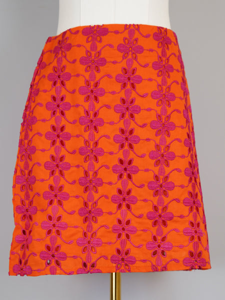Patio Skirt - Eyelet - Pink and Orange