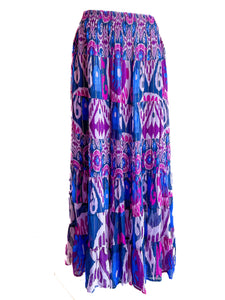 Jaipur Maxi Skirt - Island Ikat Violet Blues