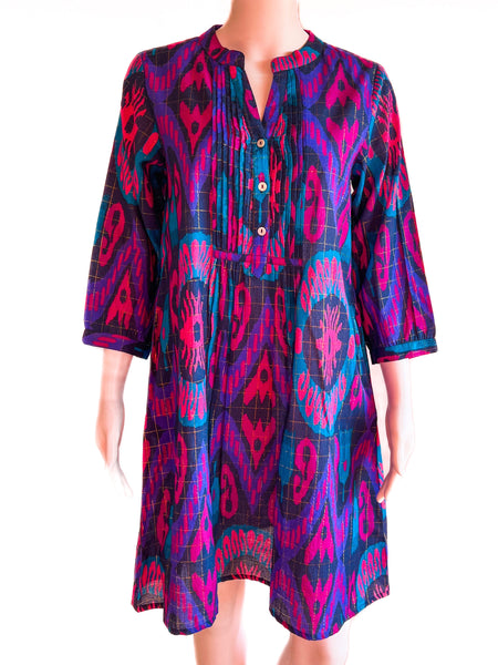 Maye Dress - Island Ikat - Navy Multi