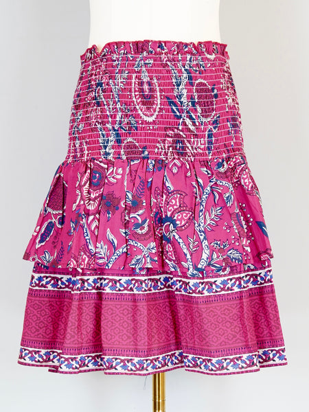 Palace Smocked Skirt - XL Floral Magenta and Navy