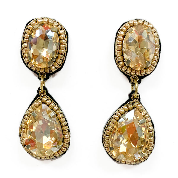 Double Bling Drop Earrings - 3 Colors!