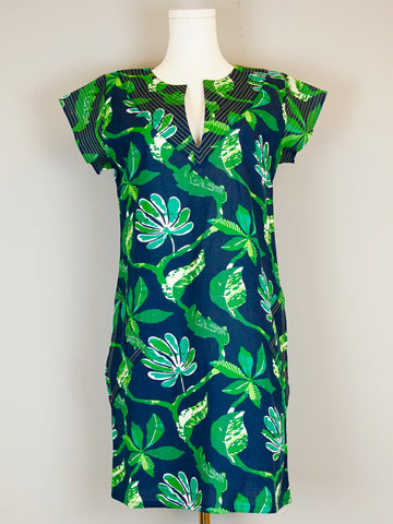 Friday Dress - Jungle Vines - Navy & Green