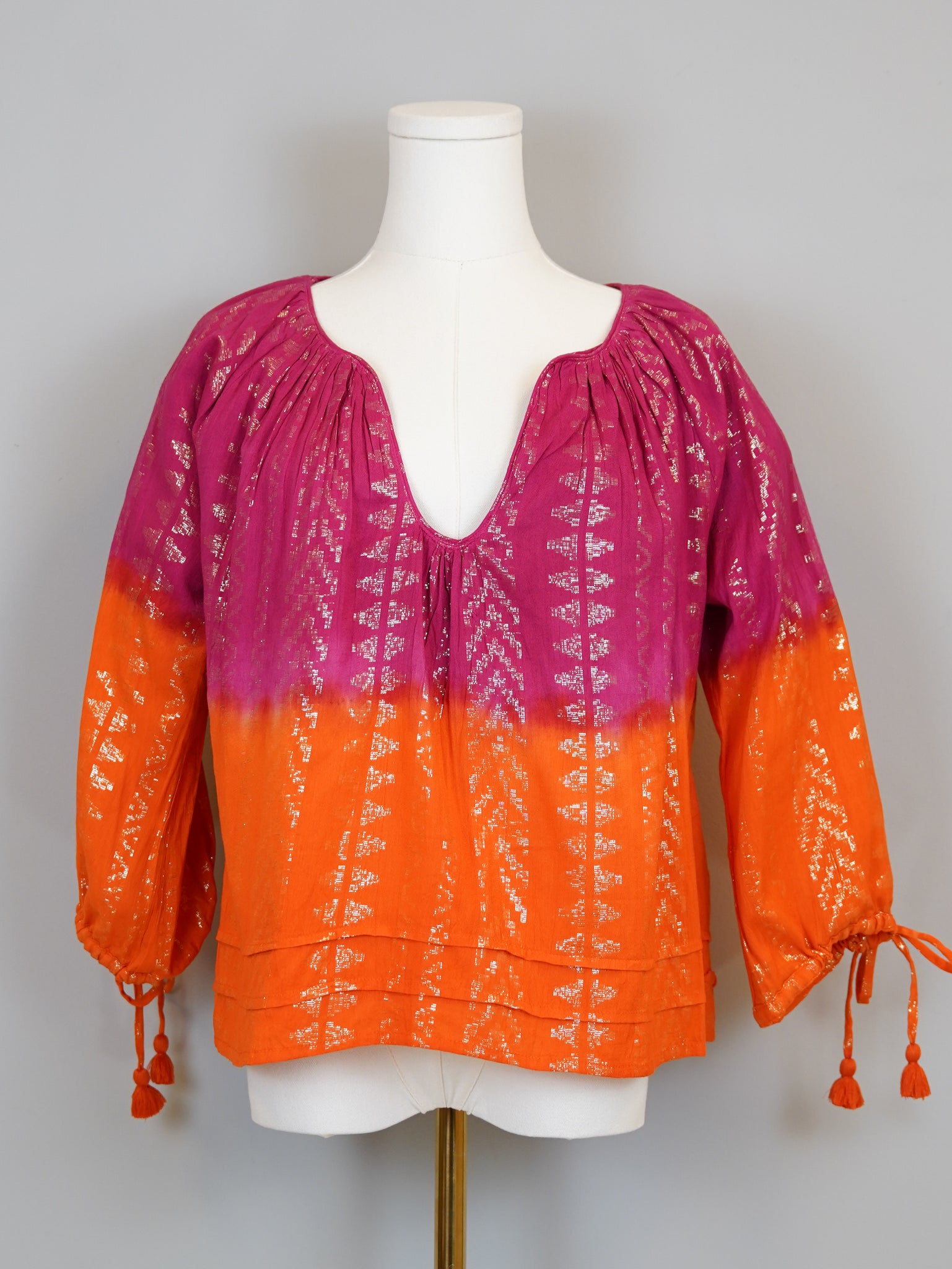 Cloud Tunic Top - Ombre - Sunset Tribal Gold Lurex