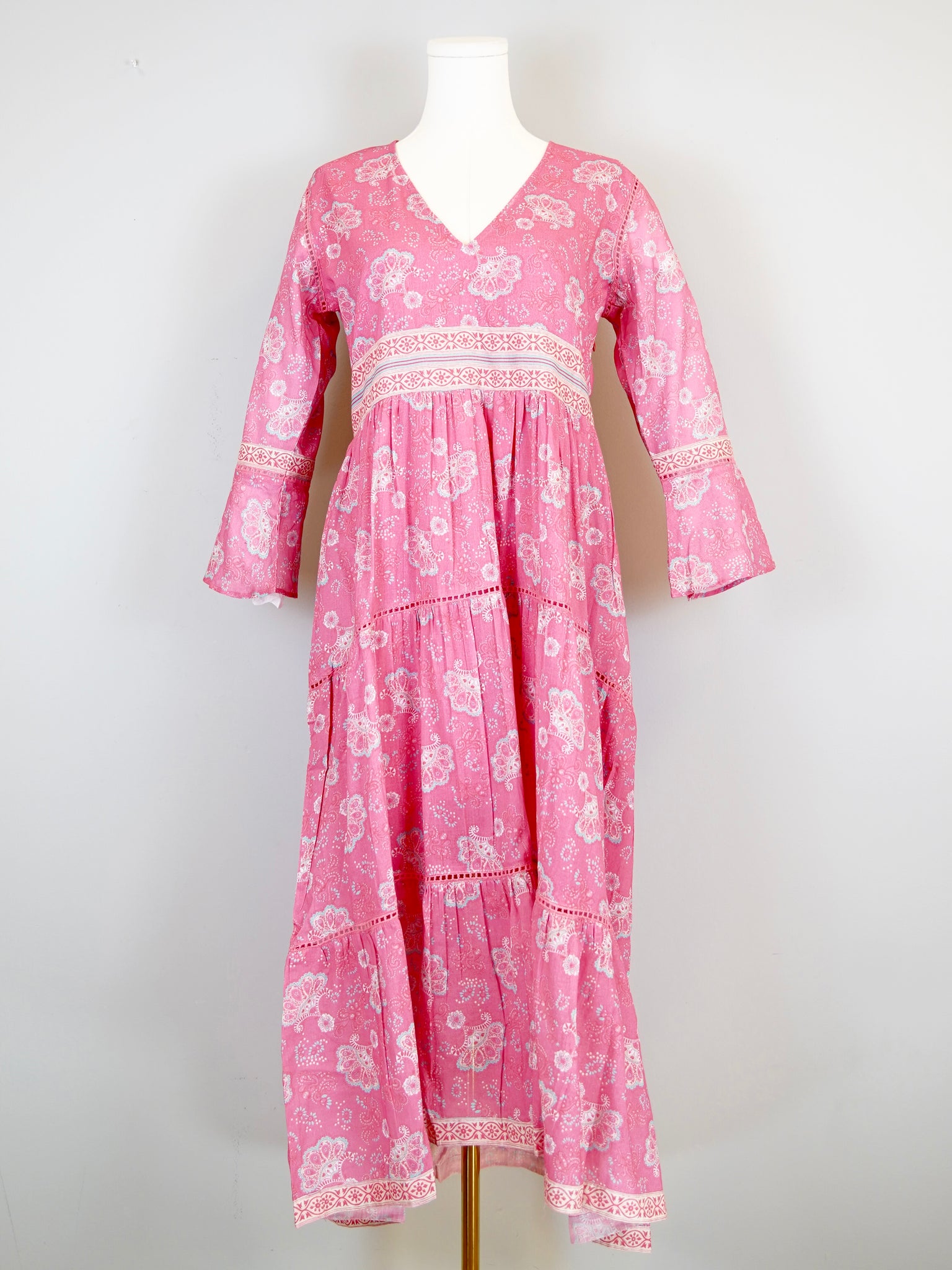 Water Mill Dress - Retro Floral in Coral Sorbet