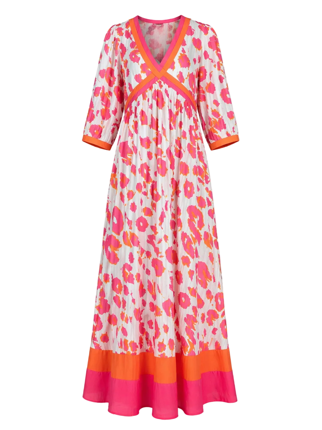 pink and orange leopard print dress Paradise Pink and Orange Leopard-Print Wrap Maxi Dress