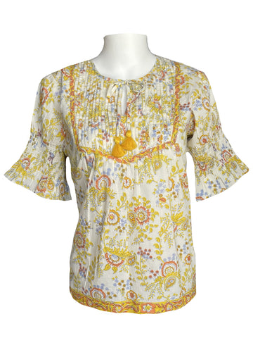 Celerie Top- New Block- White/Yellow