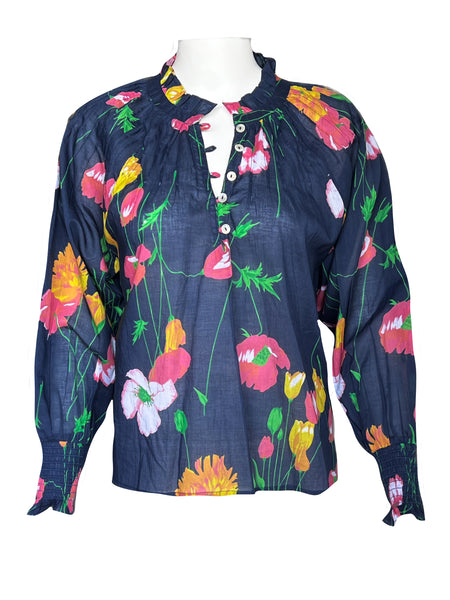 Goodwin Top- Falling Floral- Navy/Multi