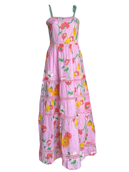 Beaufort Strappy Maxi Dress- Falling Floral- Pink/Multi