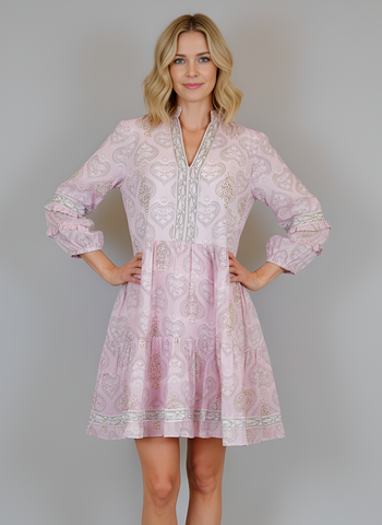 Alison Longsleeve Dress - Revolving Heart Pink Sorbet