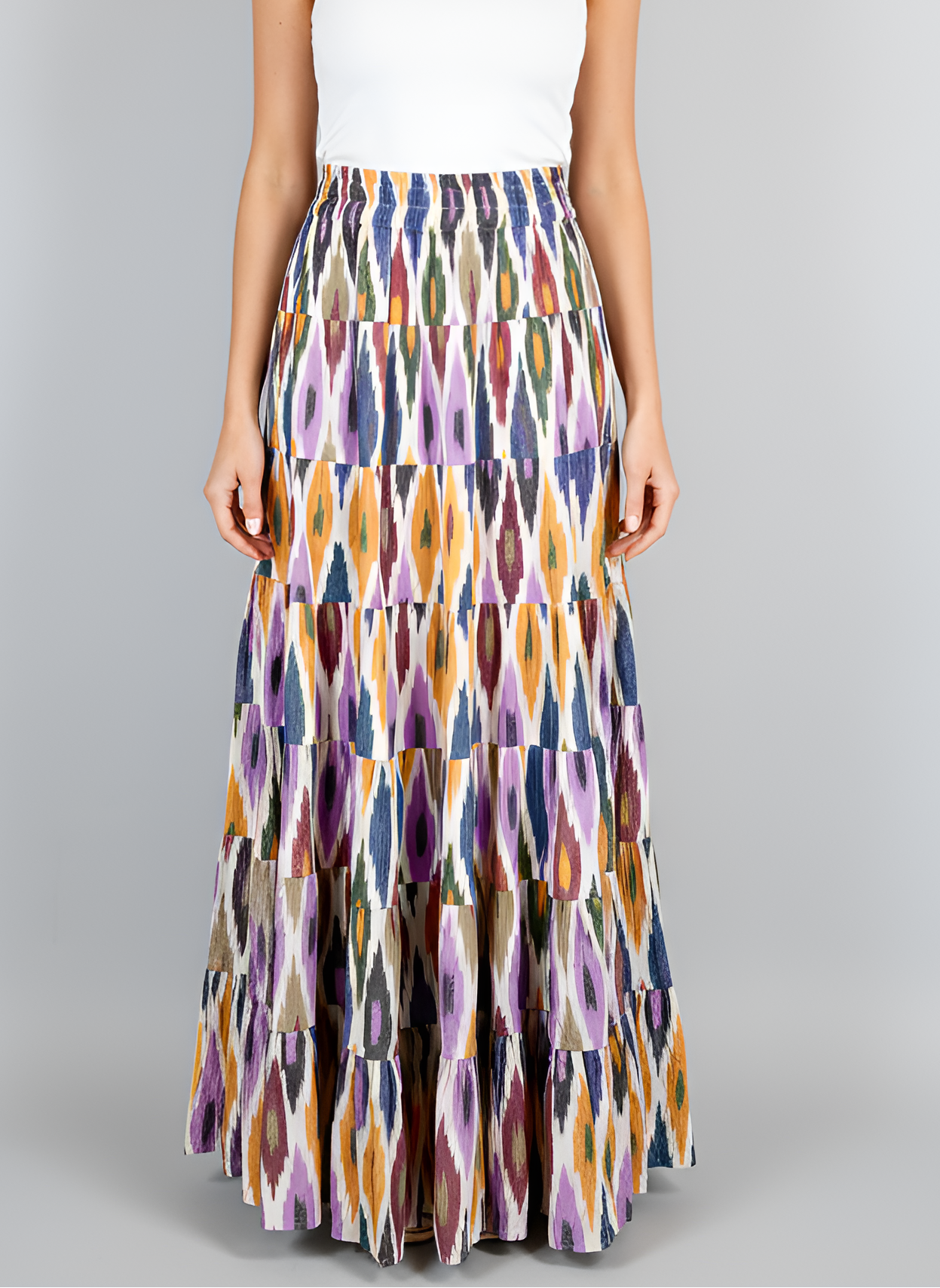 Jaipur Maxi Skirt - Woven Ikat Multi