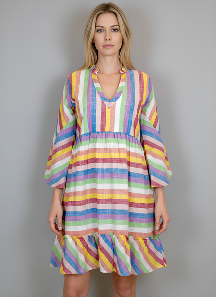 Claythorne Dress- Multi Stripes