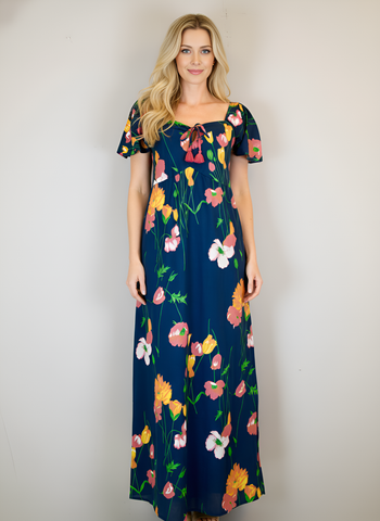 Aloha Maxi Dress- Falling Floral- Navy/Multi