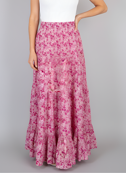 Jaipur Maxi Skirt - Mini Floral Pinks