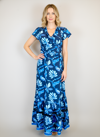 Mallory Maxi Dress - Jungle Vines - Navy & The Blues