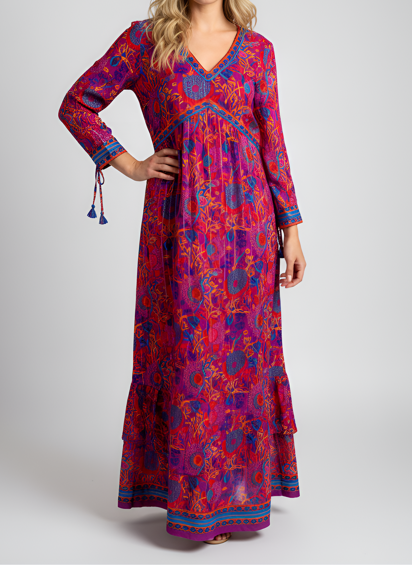 Sarah Maxi Dress - Floral Block Multi