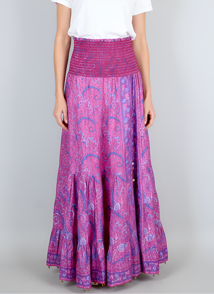 Jaipur Maxi Skirt - Effervescent Paisley- Pink/Blue