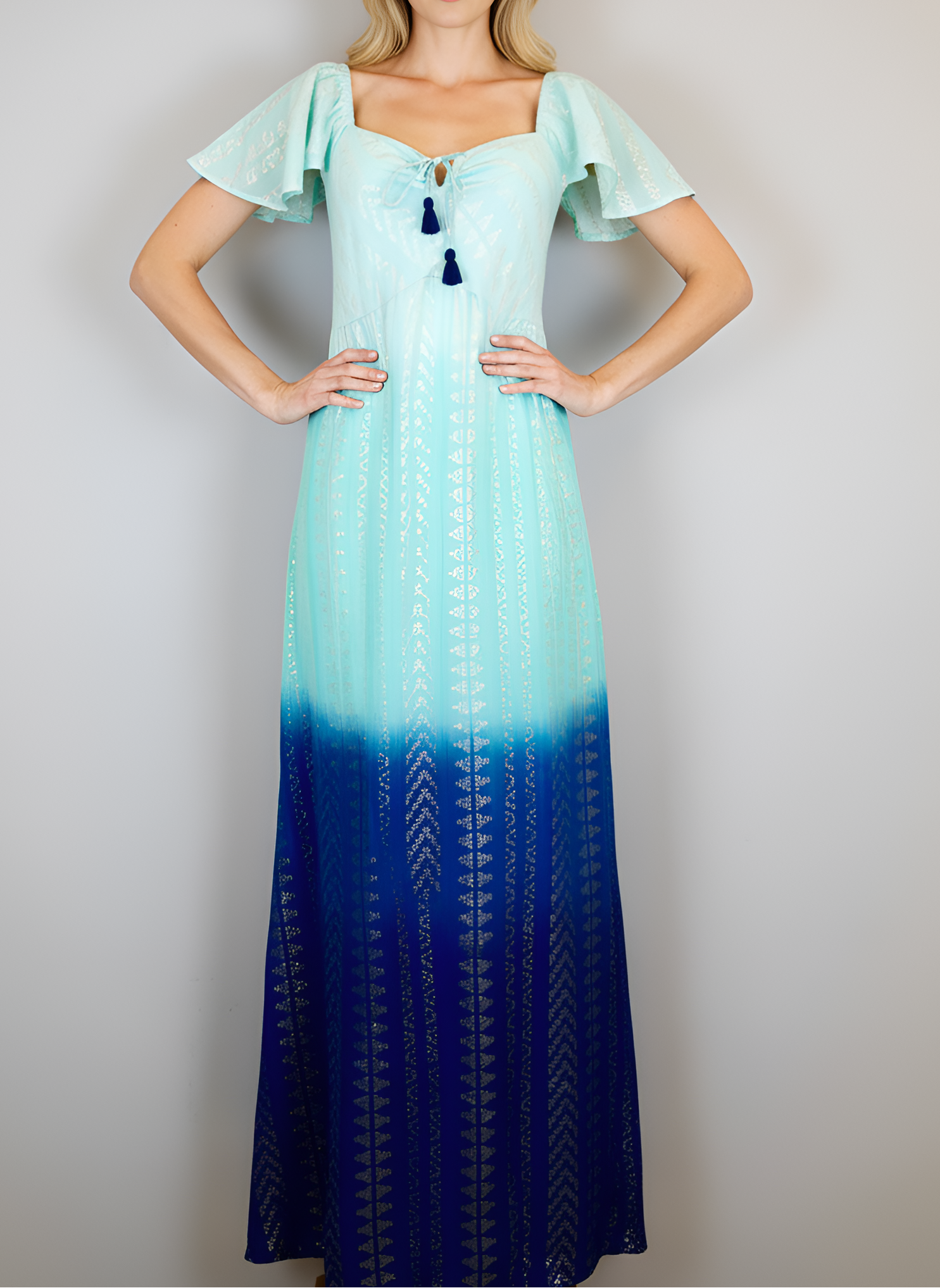 knee length dresses for ladies Women's White Drop Waist Dress main image 1