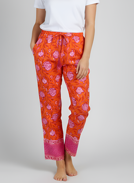 Olivia Pants- Pomegranate- Orange/Pink