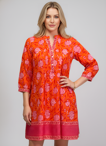 Maye Dress - Pomegranate- Orange/Pinks