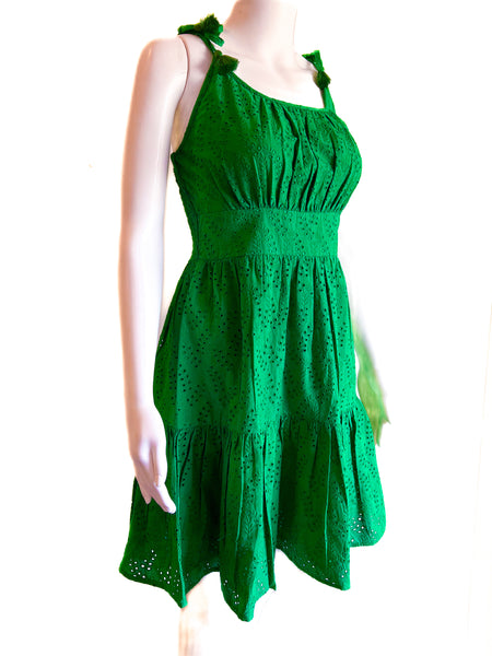 Edisto Dress - Schiffli Eyelet - Green