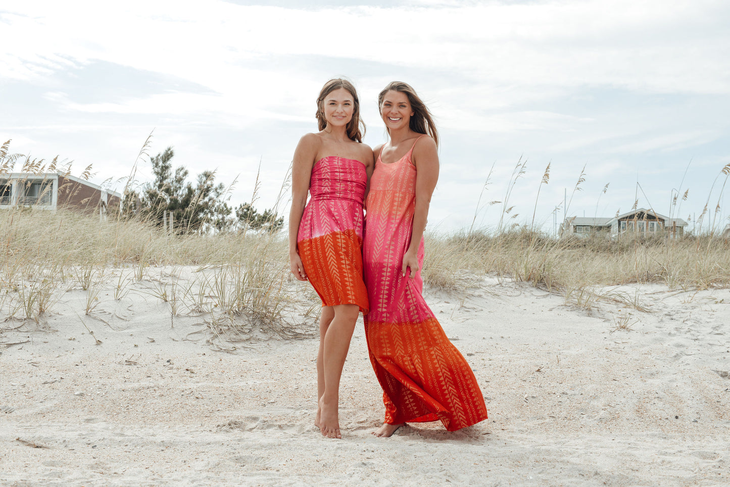 Ruched Strapless Dress- Ombre- Sunset Tribal Gold Lurex