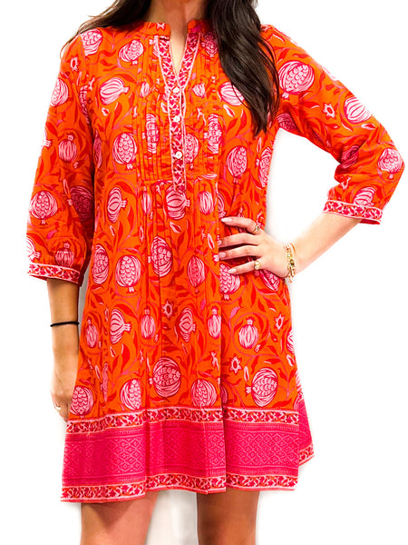 Maye Dress - Pomegranate- Orange/Pinks