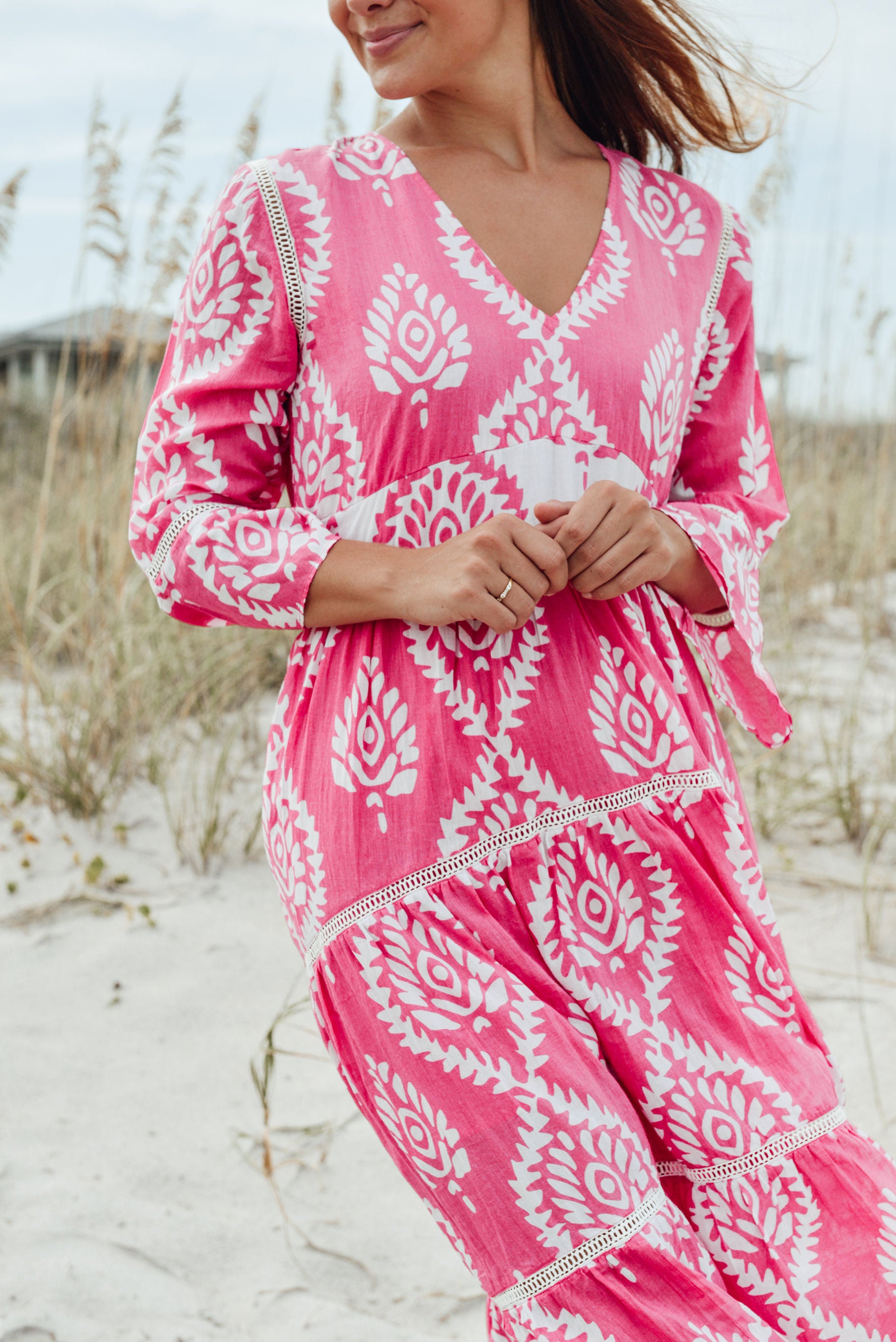 roku ロク COTTON BATIK MOTIF DRESS Batik Maxi – Chen Burkett New York