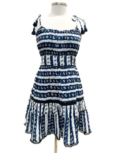 Edisto Dress - Batik Stripes -Navy/White